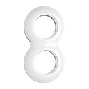 Plaque PORCELAINE BLANCHE - Plaque double porcelaine (pour allum. et prise courant)