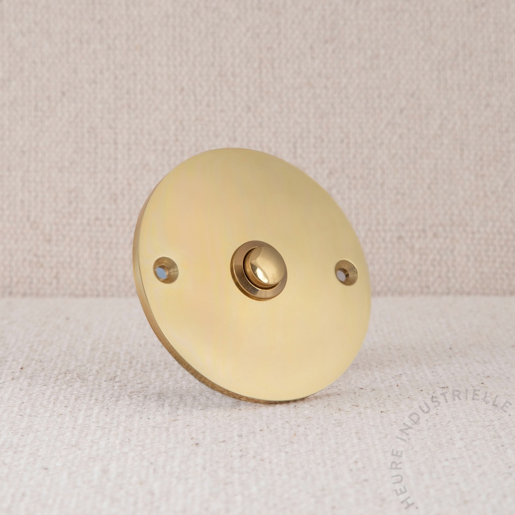 Bouton de sonnette filaire 12V rond plat vis apparentes
