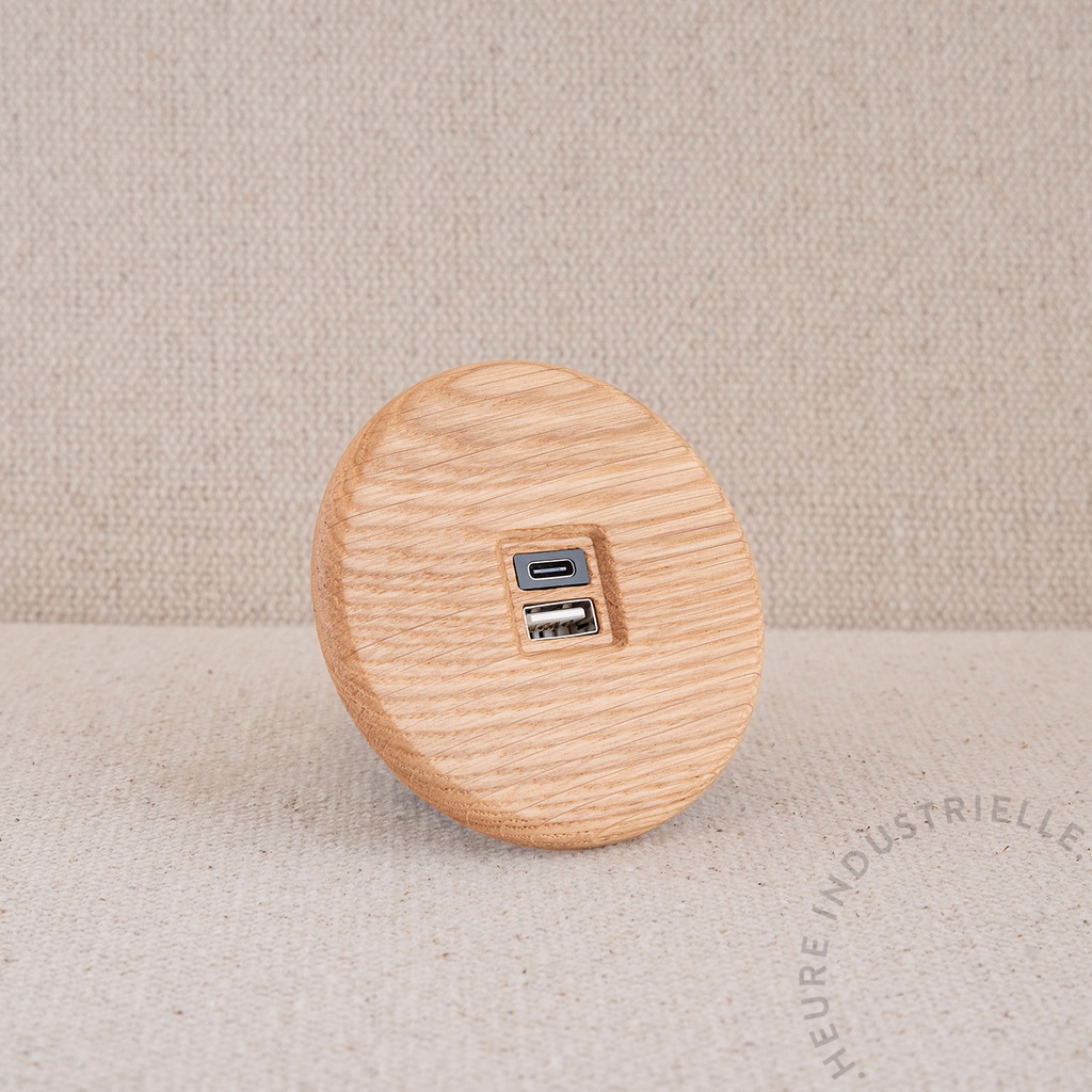 [MOD341USBAC] Appareillage complet IRIS BOIS - Chargeur Double USB AC (Chêne Clair)