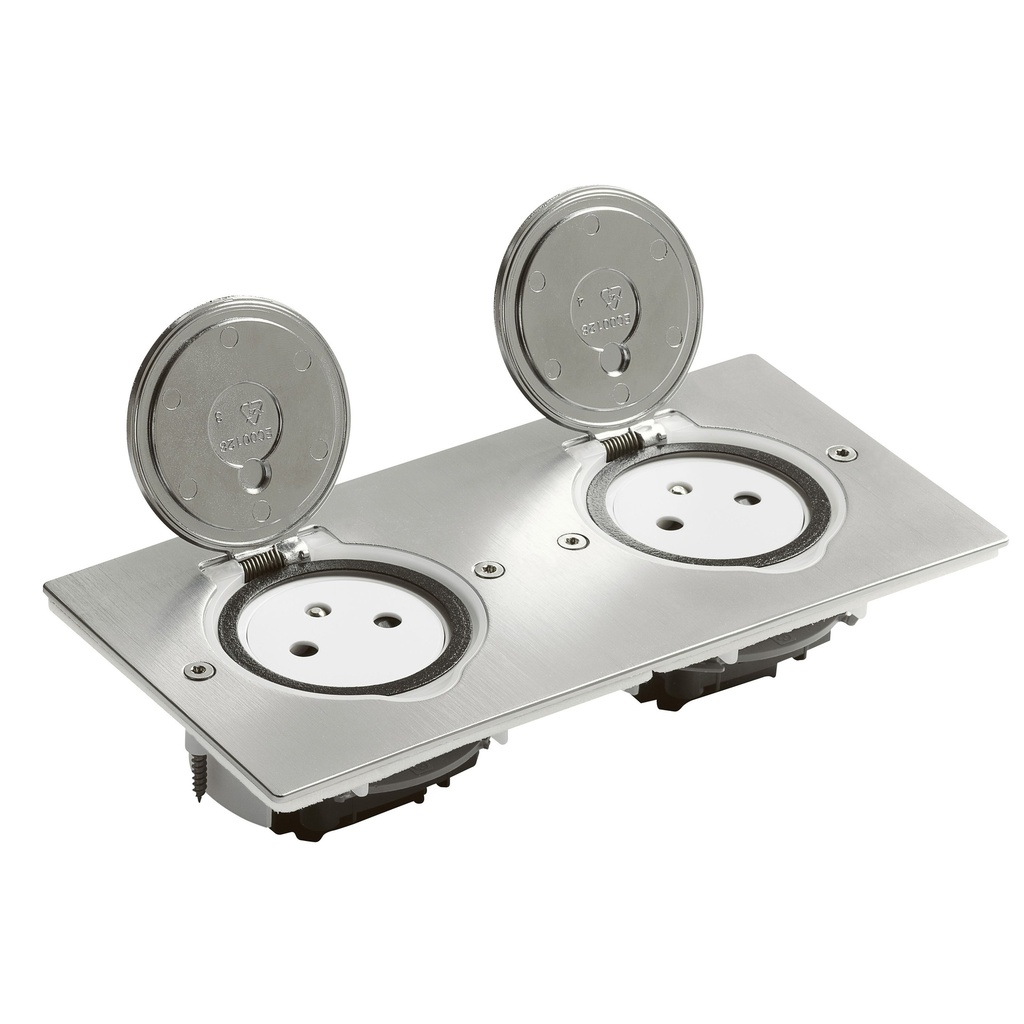 Prise de sol double 2P+T Surface 16 A 250 V PLATINUM