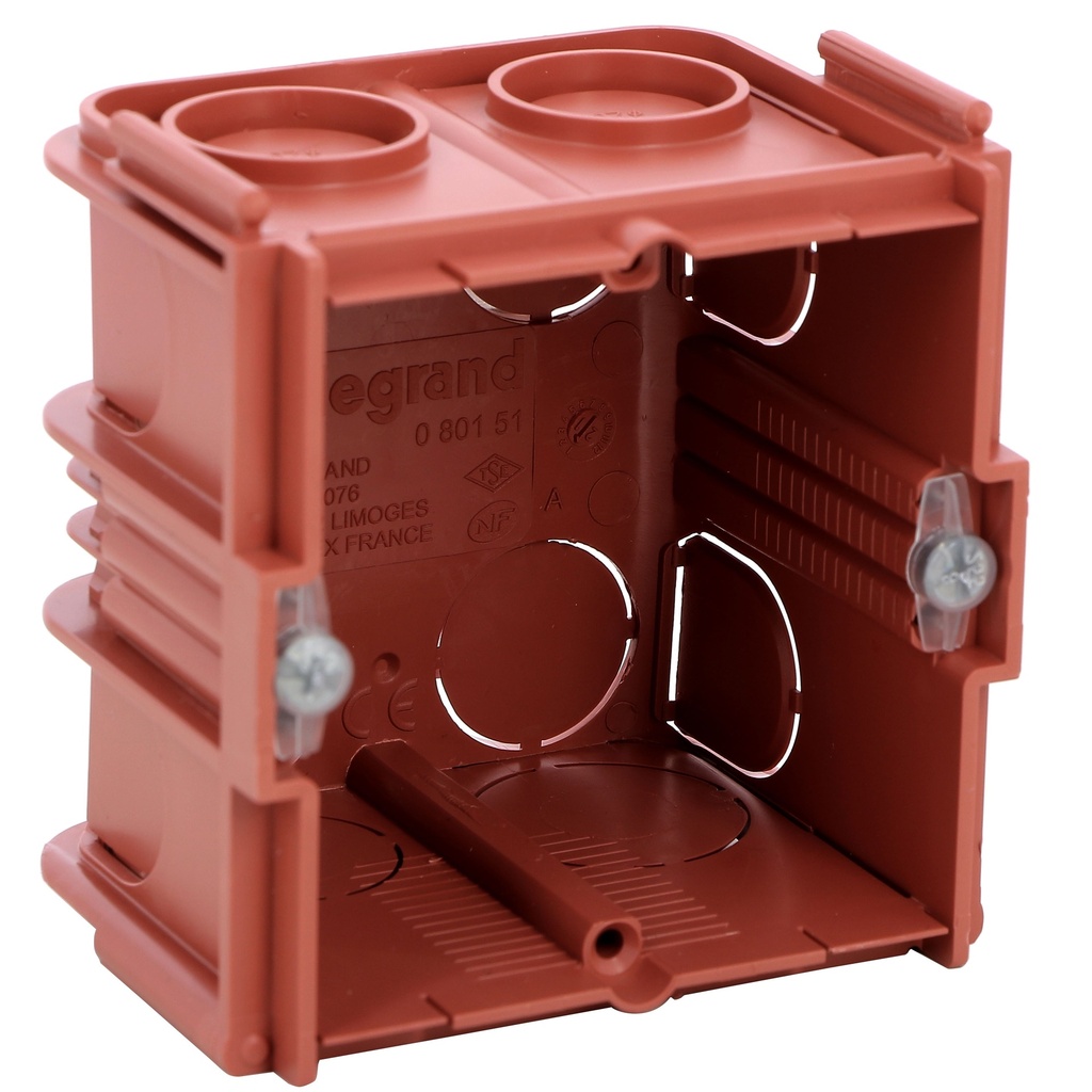 [L080151] Boîte monoposte Batibox pour maçonnerie 1 poste carrée associable profondeur 50