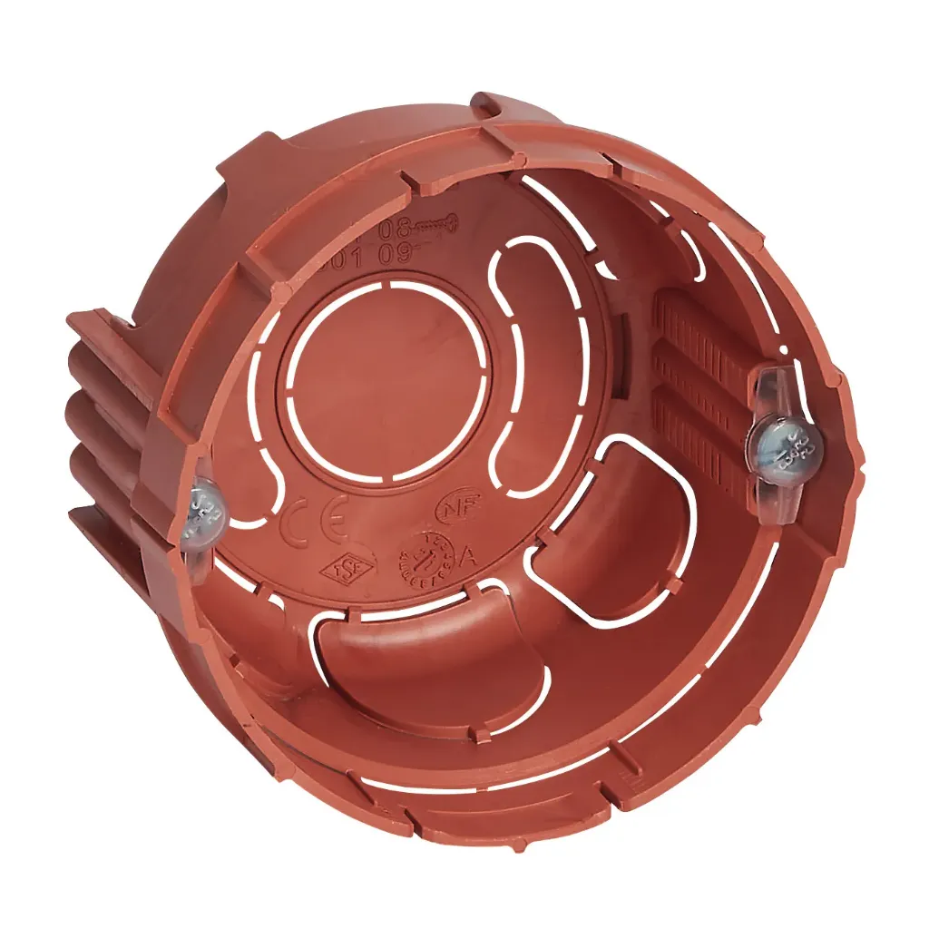 [L080108] Boîte monoposte Batibox maçonnerie diam. 67mm avec vis - profondeur 40mm