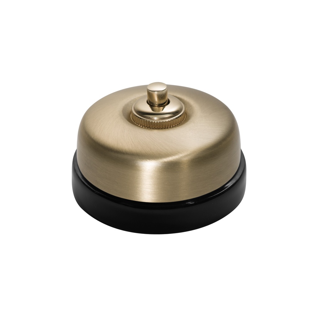 Bouton Poussoir rond DIMBLER Métal base porcelaine noire avec passe-câble