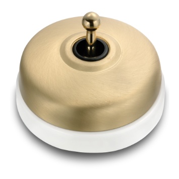 Bouton poussoir à levier DIMBLER Métal base porcelaine blanche