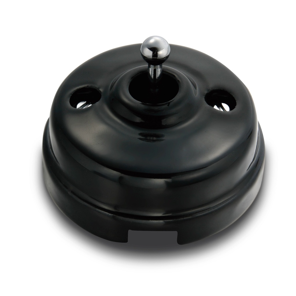Bouton poussoir à levier DIMBLER Porcelaine noire avec passe câble