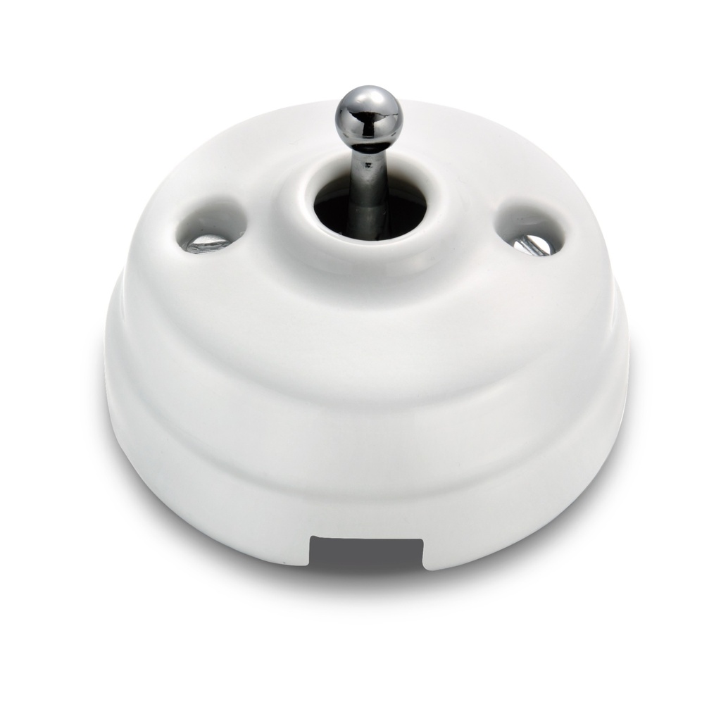 Interrupteur bipolaire DIMBLER Porcelaine blanche avec passe câble