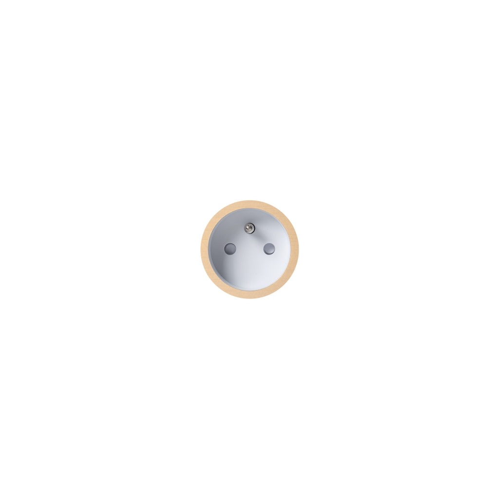 Rond 2.0 Trimless (Ø48 mm) - Prise de Courant Blanche 2P+T Retrofit / Easyfit / Backfit