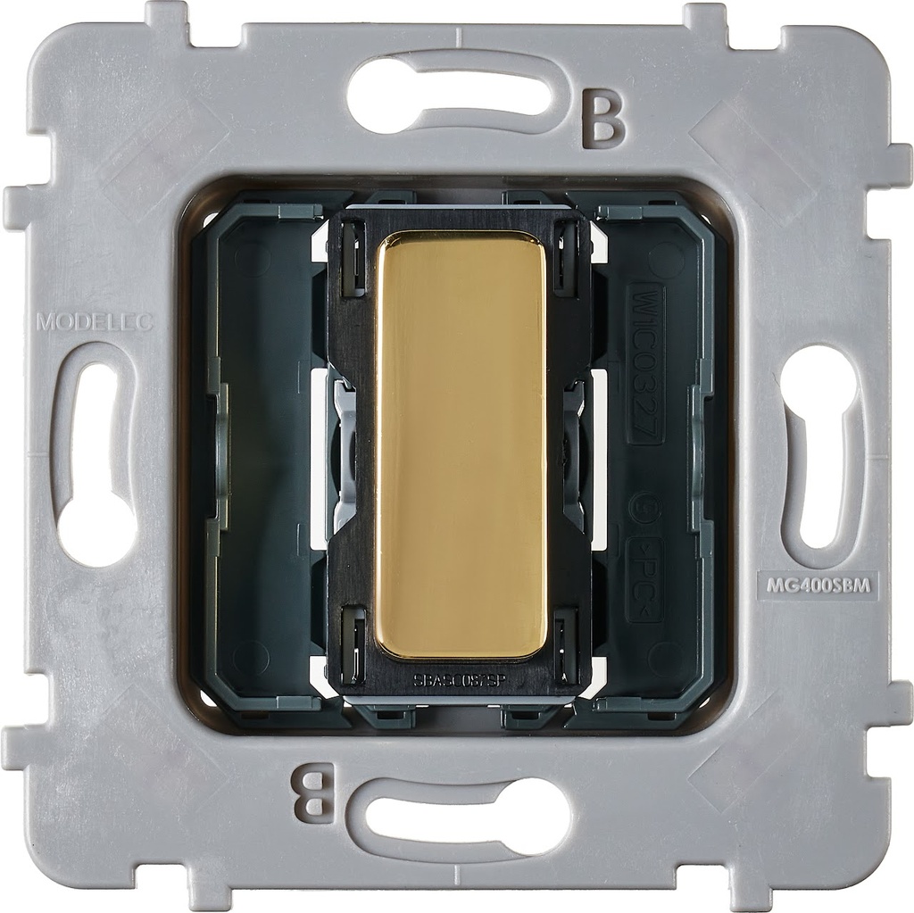 Mécanisme Connexion Auto, 1 Va-et-Vient (VV) ou Bouton Poussoir (BP), pour façade Simple COLLECTION M