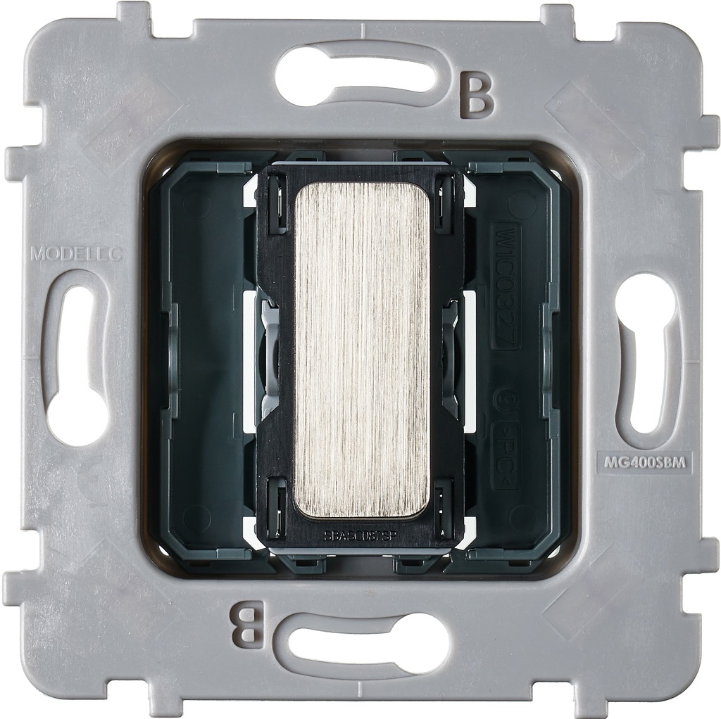 Mécanisme Connexion Auto, 1 Va-et-Vient (VV) ou Bouton Poussoir (BP), pour façade Simple COLLECTION M