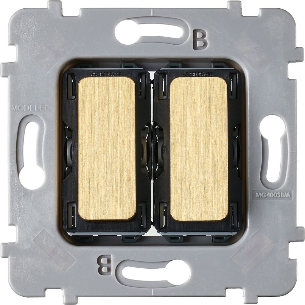 Mécanisme Connexion Auto, 2 Va-et-Vient (VV) ou Boutons Poussoir (BP), pour façade Simple COLLECTION M
