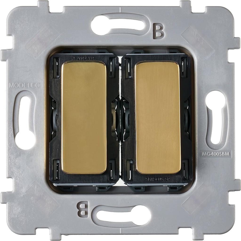 Mécanisme Connexion Auto, 2 Va-et-Vient (VV) ou Boutons Poussoir (BP), pour façade Simple COLLECTION M