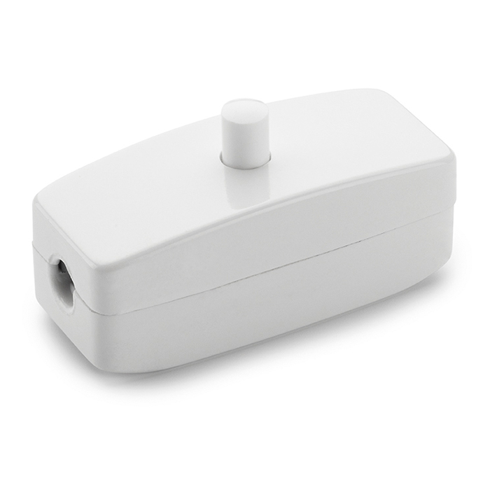 [T101261] Accessoire Luminaire - Interrupteur pour câble avec bouton-poussoir blanc (Blanc)