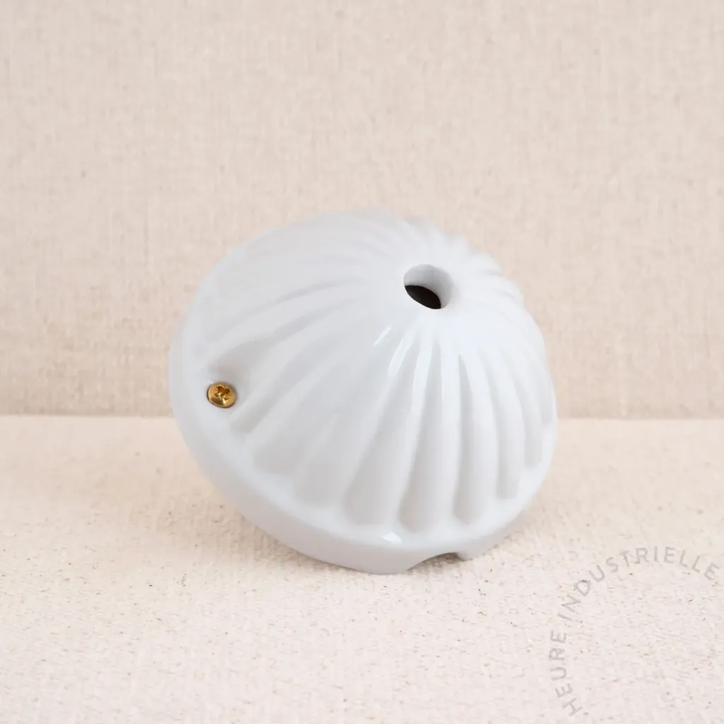 [P8561/80] Rosace Roma porcelaine blanche (Ø80mm)