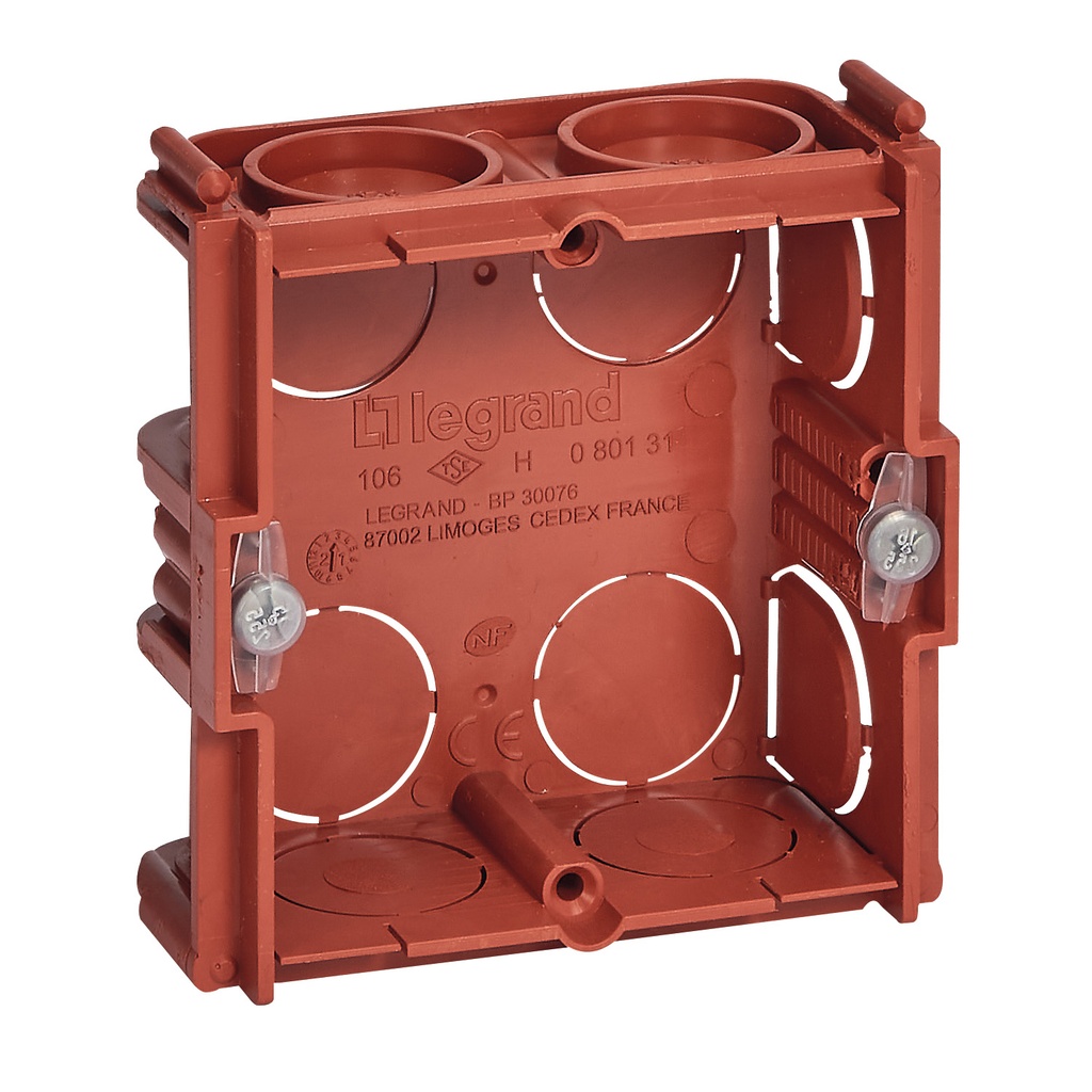 [L080131] Boîte monoposte Batibox maçonnerie carrée associable - profondeur 30mm