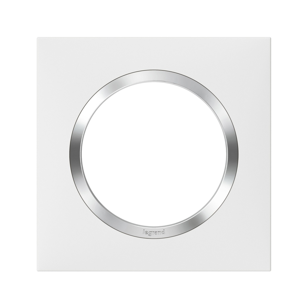 [L600841] Plaque carrée dooxie 1 poste avec bague chrome