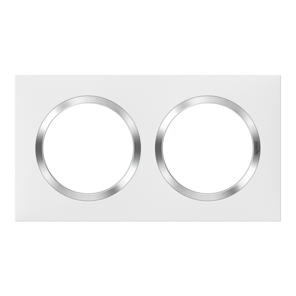 [L600842] Plaque carrée dooxie 2 postes avec bague chrome