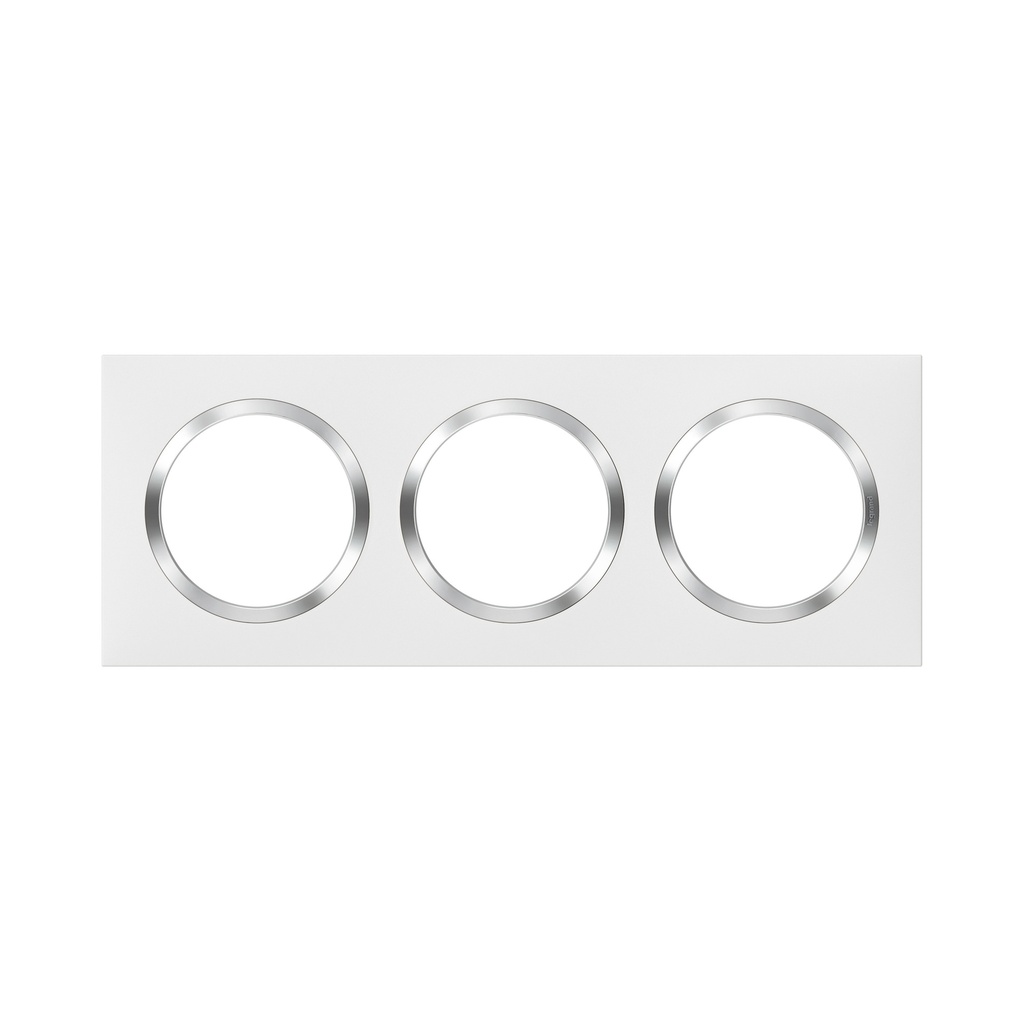 Plaque carrée dooxie 3 postes avec bague chrome