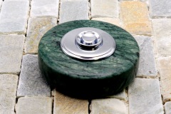 bouton de sonnette marbre vert et chrome