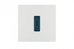 Collection M - Interrupteur blanc mat, manette gris + voyant lumineux